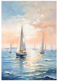 Πίνακας σε καμβά Sailsy I Inart 70x3x100εκ