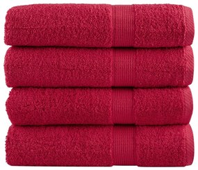 vidaXL Πετσέτες Μπάνιου Premium SOLUND 4 τεμ. Κόκκινες 100x150 εκ. 600 γρ./μ²
