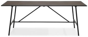 Τραπέζι Concept 55 115, Μαύρο, Καφέ, 75x104x204cm, Γυάλινα κεραμικά, Μέταλλο | Epipla1.gr