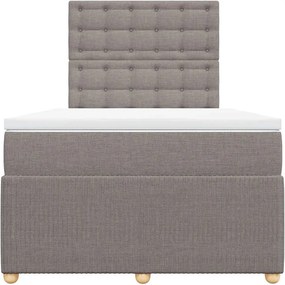 vidaXL Κρεβάτι Boxspring με Στρώμα Taupe 120x200 εκ. Υφασμάτινο