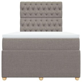 Κρεβάτι Boxspring με Στρώμα Taupe 120x190 εκ. Υφασμάτινο - Μπεζ-Γκρι