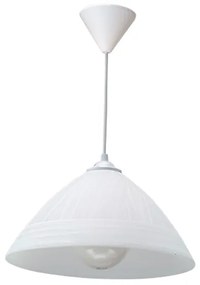 InLight Κρεμαστό φωτιστικό από λευκό γυαλί 1XE27 D:30cm (4409-Β-Λευκό)