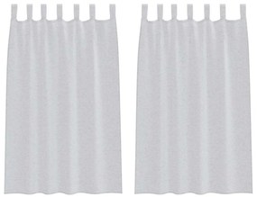 vidaXL Κουρτίνες με κουρτίνες 2 pcs Ανοιχτό γκρι 140x175cm Πολυεστέρας