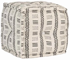 vidaXL Πουφ Γεωμετρικό Γκρι και Λευκό 40 x 40 x 40 cm ύφασμα