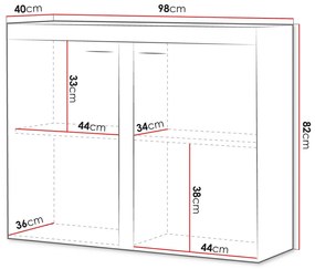 Ντουλάπι Tucson 120, Σκυρόδεμα, Άσπρο, 82x98cm, Ο αριθμός των θυρών: 240cm, 30 kg, Βιβλιοθήκες, Πλαστικοποιημένη μοριοσανίδα | Epipla1.gr