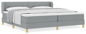 vidaXL Κρεβάτι Box Spring με Στρώμα  Ανοιχτό Γκρι 200x200 εκ. Υφάσματος