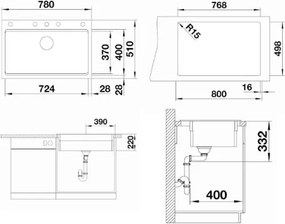 Blanco Etagon 8 - Νεροχύτης Κουζίνας Γρανίτη 78x51 - White