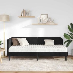vidaXL Κρεβάτι Γωνίας Μαύρο 80 x 200 cm Βελούδο