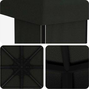 vidaXL Κιόσκι 4 x 3 μ Μαύρο Πολυεστέρας και Χάλυβας 190 gsm