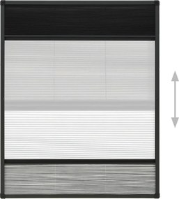 vidaXL Σήτα Παραθύρου Πλισέ με Σκίαστρο 60 x 80 εκ. Αλουμινίου