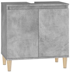 Ντουλάπι Νιπτήρα Γκρι Σκυρ. 58x33x60 εκ. Επεξεργασμένο Ξύλο - Γκρι