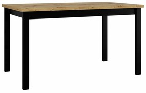 Τραπέζι Victorville 126, Artisan βελανιδιά, Μαύρο, 76x80x140cm, 34 kg, Επιμήκυνση, Πλαστικοποιημένη μοριοσανίδα, Ξύλο, Μερικώς συναρμολογημένο