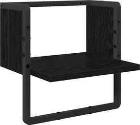 vidaXL Ράφι Τοίχου Μαύρη Οξυά 30 x 25 x 30 cm Επεξεργασμένο ξύλο