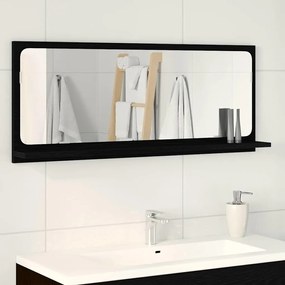 vidaXL Ράφι Καθρέφτη Μαύρη Δρυς 90 x 10.5 x 37 cm Επεξεργασμένο ξύλο
