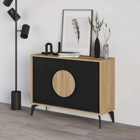 Μπουφές Gora Megapap χρώμα sapphire oak - silky black 110x40x82εκ.-GP037-0255,1
