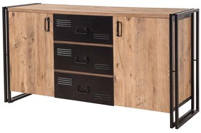 Μπουφές Cosmo Rio 863SPH3907 160x45x80cm Pine-Black Melamine, Metal