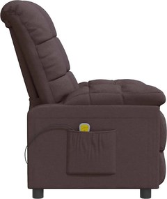 vidaXL Πολυθρόνα Μασάζ Σκούρο Καφέ Υφασμάτινη