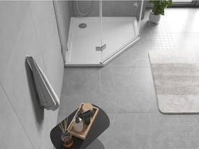 Mexen Flow πεντάγωνο ντους slim 80 x 80 cm, λευκή γυαλάδα - 46P108080