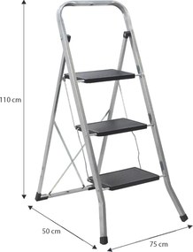 Σκαλοσκαμπό μεταλλικό 3 σκαλιών 70εκ.