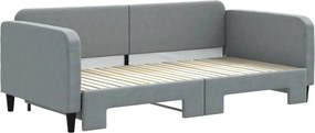vidaXL Καναπές Κρεβάτι Συρόμενος Αν. Γκρι 100 x 200 εκ. Ύφασμα