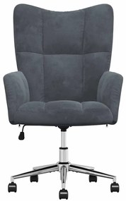 vidaXL Πολυθρόνα Relax Σκούρο Γκρι Βελούδινη