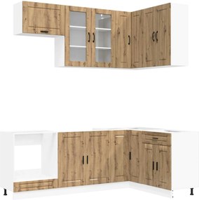 vidaXL Μονάδα κουζίνας PORTO 8 pcs Artisan Δρυς Επεξεργασμένο Ξύλο