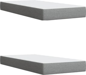 vidaXL Κρεβάτι Boxspring με Στρώμα Ανοιχτό Γκρι 200x200 εκ. Υφασμάτινο