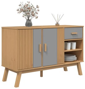 vidaXL Μπουφές OLDEN Γκρι &amp; Καφέ 114x43x73,5 εκ. από Μασίφ Ξύλο Πεύκου
