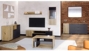 Ξύλινο Έπιπλο Τηλεόρασης DENVER Artizan Oak/Ανθρακί Μ180xΠ42.5xΥ42cm