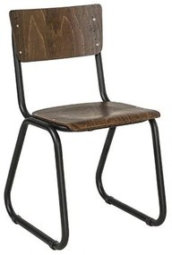 Καρέκλα School/Sled 02-00-1194 50x46x82cm Dark Walnut-Black