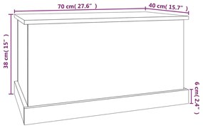 Κουτί Αποθήκευσης Λευκό 70x40x38 εκ. Επεξεργασμένο Ξύλο - Λευκό