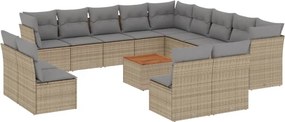 vidaXL Patio Sofa Set Μίξη μπεζ και ανοιχτό γκρι