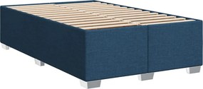 vidaXL Κρεβάτι Boxspring με Στρώμα Μπλε 120x190 εκ. Υφασμάτινο