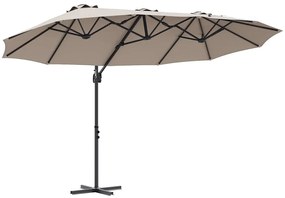 vidaXL Ομπρέλα κήπου τύπου καντίλας Taupe 372 x 198 x 243 εκ