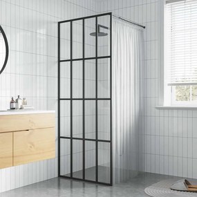 vidaXL Διαχωριστικό Ντουζιέρας 90 x 195 εκ. από Διάφανο Ψημένο Γυαλί