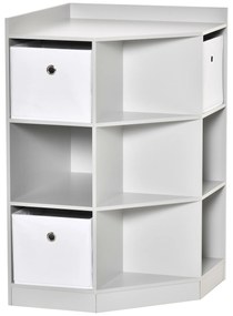 HOMCOM Ράφι αποθήκευσης για παιδιά, 3 συρτάρια από μη υφαντό ύφασμα, MDF, ασφαλές από ανατροπή, Γκρι