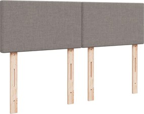 vidaXL Κρεβάτι Boxspring με Στρώμα Taupe 140x190 εκ. Υφασμάτινο