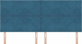 vidaXL LED κεφαλάρι Σκούρο Μπλε 200 cm Βελούδο