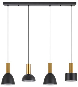 Φωτιστικό Οροφής  SE21-GM-4-4BL-MS123 ADEPT FLEX Gold Matt Pendant Black Metal Shade+ - 77-8942 - 51W - 100W - 77-8942