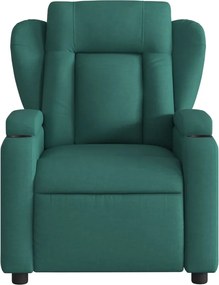 vidaXL Πολυθρόνα Ανακλινόμενη Σκούρο Πράσινο Υφασμάτινη