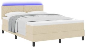 vidaXL Κρεβάτι με ελατήρια με στρώμα Κρεμ 160 x 200 cm ύφασμα