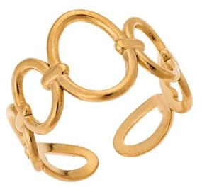 Δαχτυλίδι Senza Gold Plated Steel, με άνοιγμα και οβάλ σχέδια