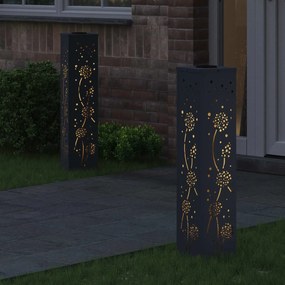 vidaXL Ηλιακό LED Φως Δρόμου 2 pcs Ανθρακί Κρύο Ρολαρισμένο Χάλυβα