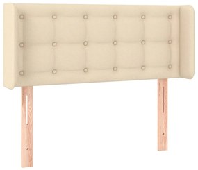 vidaXL Κεφαλάρι Κρεβατιού LED Κρεμ 103x16x78/88 εκ. Υφασμάτινο