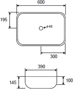 Karag LT 2143-PMB Black Matt 60x39 - Επιτραπέζιος νιπτήρας