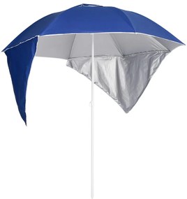 Ομπρέλα Θαλάσσης με Πλαϊνά Σκίαστρα Χρώμα Μπλε 215 εκ.