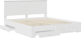 vidaXL Σκελετός Κρεβατιού Λευκό 180 x 200 cm Επεξεργασμένο Ξύλο