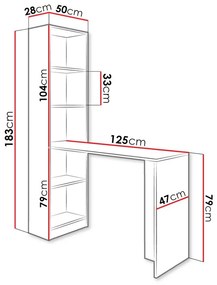 Τραπέζι γραφείου Dover 109, 79x125x50cm, 29 kg | Epipla1.gr