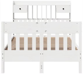 vidaXL Σκελετός Κρεβ. Χωρίς Στρώμα Λευκό 135x190 εκ Μασίφ Πεύκο