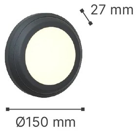Φωτιστικό τοίχου Jocassee LED 3.5W 3CCT Outdoor Wall Lamp Grey D:15cmx2.7cm (80201430) - ABS - 80201430